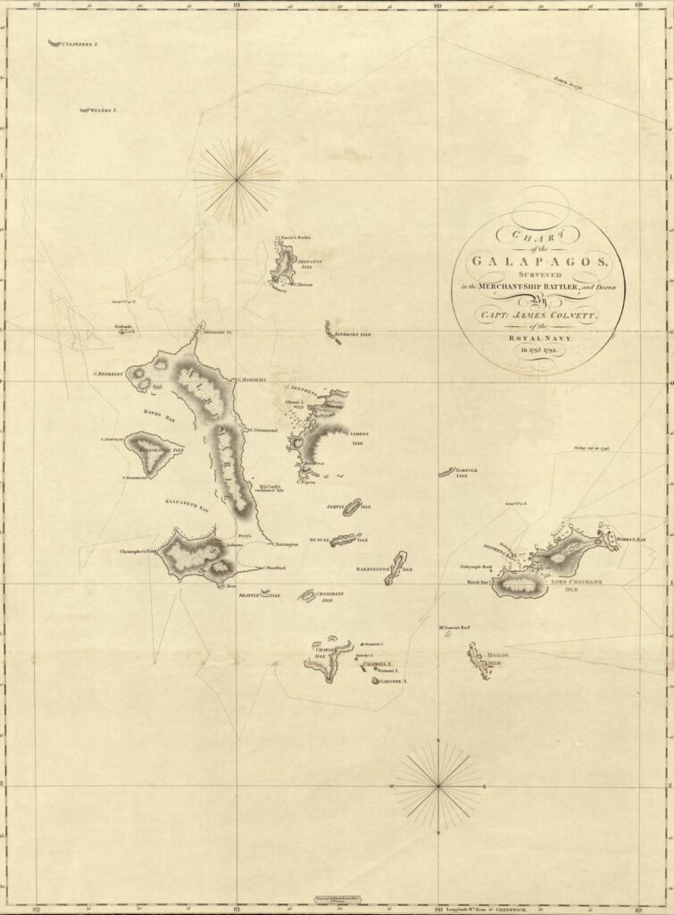 the Galapagos Islands old map